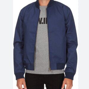 Deus Ex Machina Garth Bomber Jacket, Blue, M Motorcycle style bicycle wear Navy
